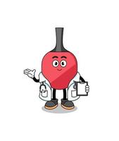 Cartoon mascot of table tennis racket doctor vector