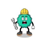 Character Illustration of bottle cap with 404 error vector