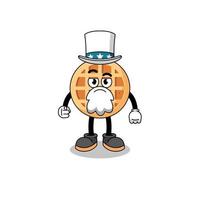 Illustration of circle waffle cartoon with i want you gesture vector