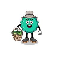 Character Illustration of bottle cap as a herbalist vector