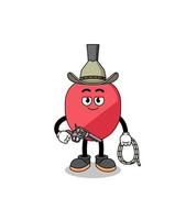 Character mascot of table tennis racket as a cowboy vector