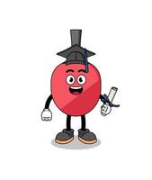 table tennis racket mascot with graduation pose vector