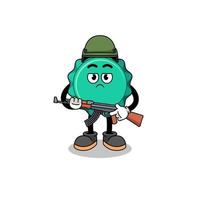 Cartoon of bottle cap soldier vector