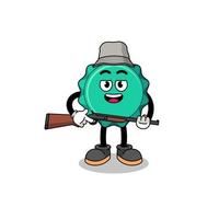 Cartoon Illustration of bottle cap hunter vector