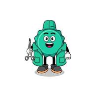 Illustration of bottle cap mascot as a surgeon vector