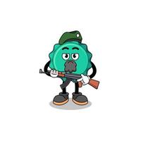 Character cartoon of bottle cap as a special force vector