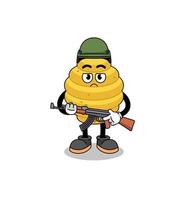 Cartoon of bee hive soldier vector