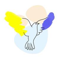 Dove, bird of peace, Ukrainian symbolism, Ukraine, country flag vector