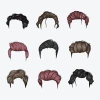 Set of Variety man hairstyles vector