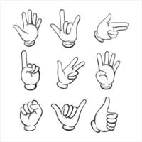 Set of gesture hands vector illustration