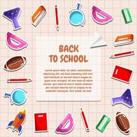 back to school background concept with school supplies illustration