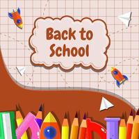 back to school background concept with school supplies illustration