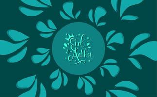 Eid Adha Lettering With Blue Background For Desktop vector