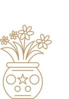 Flower in The Pot Outline vector