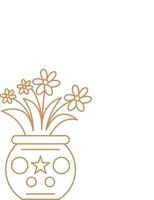 Flower in The Pot Outline vector