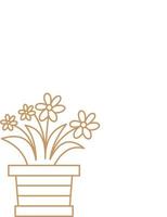 Flower in The Pot Outline vector