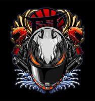 full face helmet and biker.eps vector