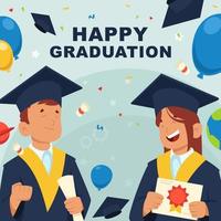 Happy Graduation Greeting Card vector