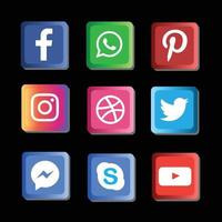 iconos de redes sociales vector