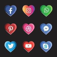 Love social media icons vector