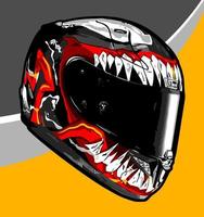 a cool helmet with monster pattern vector