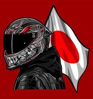 Biker and flag vector