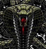 serpiente cobra real verde vector