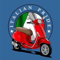 scooter classic and flag vector