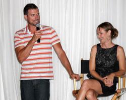 LOS ANGELES, AUG 27 -  Joshua Morrow, Sharon Case attending the Daniel Goddard Fan Event 2011 at the Universal Sheraton Hotel on August 27, 2011 in Los Angeles, CA photo