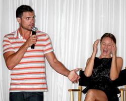 LOS ANGELES, AUG 27 -  Joshua Morrow, Sharon Case attending the Daniel Goddard Fan Event 2011 at the Universal Sheraton Hotel on August 27, 2011 in Los Angeles, CA photo