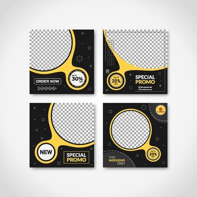 Trendy editable social media banner. Set of modern advertisement post template. Suitable for fashion post content, culinary, food and beverages, and digital marketing.