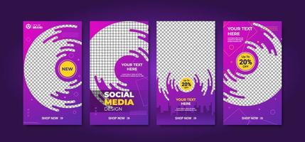 Trendy editable social media story banner. Modern advertisement post template. Stylish gradient background. Suitable for fashion post content, gaming poster, music festival, and digital marketing.