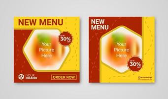 Social media post banner for food promotion suitable for banner ad, web, and food content promotion. Trendy design template vector