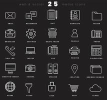 Vercor simple line icons for web app and software. Basic shares and most used icon vector