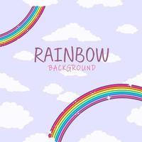 Color Rainbow and Clouds, With seamless repeat cloud background, Vector Illustration