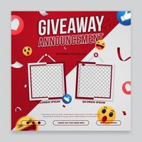 Indonesia independence day giveaway template vector