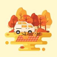 Autumn Picnic Background vector