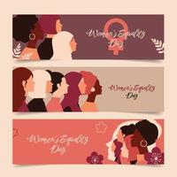 Women Equality Day Banners Set vector