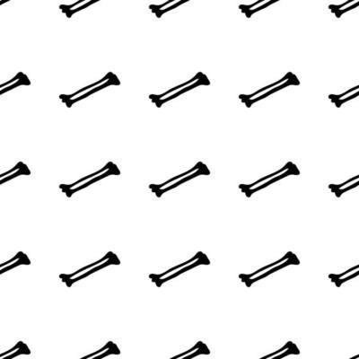 Black skeletons in various poses pattern. Halloween design. Perfect for fall, holidays, fabric, textile. Seamless repeat swatch.
