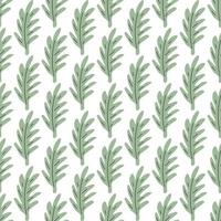 Green leafs seamless pattern. Vector hand drawn botanical illustration. Pretty scandi style for fabric, textile, wallpaper. Digital paper in white background