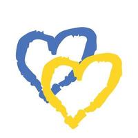 icono del corazón con colores de la bandera ucraniana. crisis en el concepto de ucrania. ilustración vectorial aislado en blanco. apoyar a ucrania vector