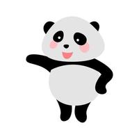 cute animal of panda on cartoon version vector