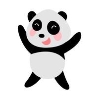 cute animal of panda on cartoon version vector