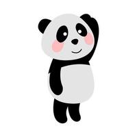 cute animal of panda on cartoon version vector