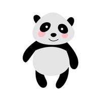 cute animal of panda on cartoon version vector