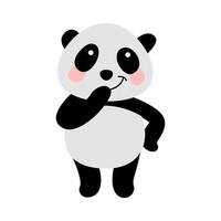 cute animal of panda on cartoon version vector