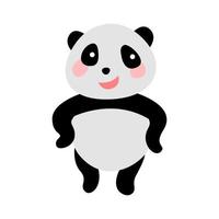 cute animal of panda on cartoon version vector