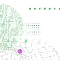 Flat abstract glitched generative art background with neo Memphis geometric composition. Conceptual illustration of high tech cyberpunk technologies of the future. Wireframe background vector