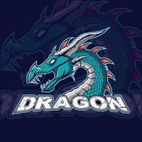 plantilla de diseño de vector de logotipo de mascota de dragón
