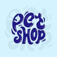 Pet shop wordmark logo. custom typography with negative space concept vector